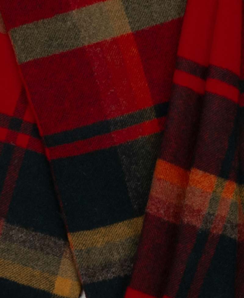 Prince of Scots Highland Tweeds Shetland Lambswool Throw - Red Maple