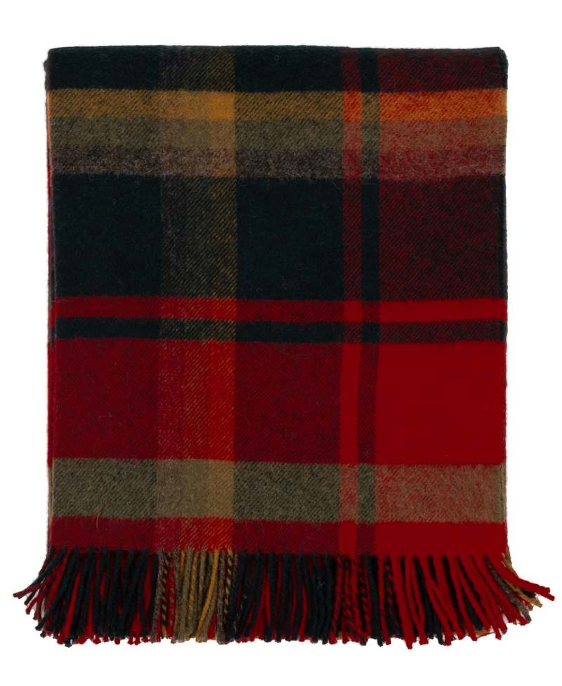 Prince of Scots Highland Tweeds Shetland Lambswool Throw - Red Maple