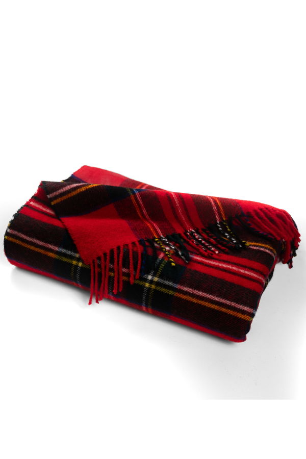 Prince of Scots Highland Tweed Merino Wool Throw - Royal Stewart
