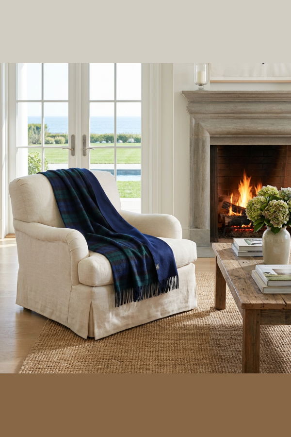 Prince of Scots Double Merino Wool Reversible Throw - Black Watch Tartan