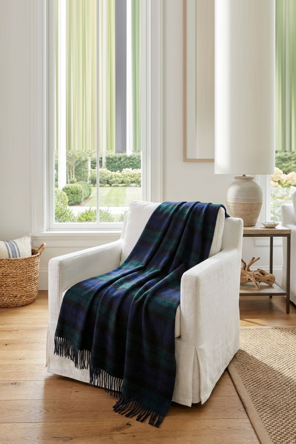 Prince of Scots Double Merino Wool Reversible Throw - Black Watch Tartan