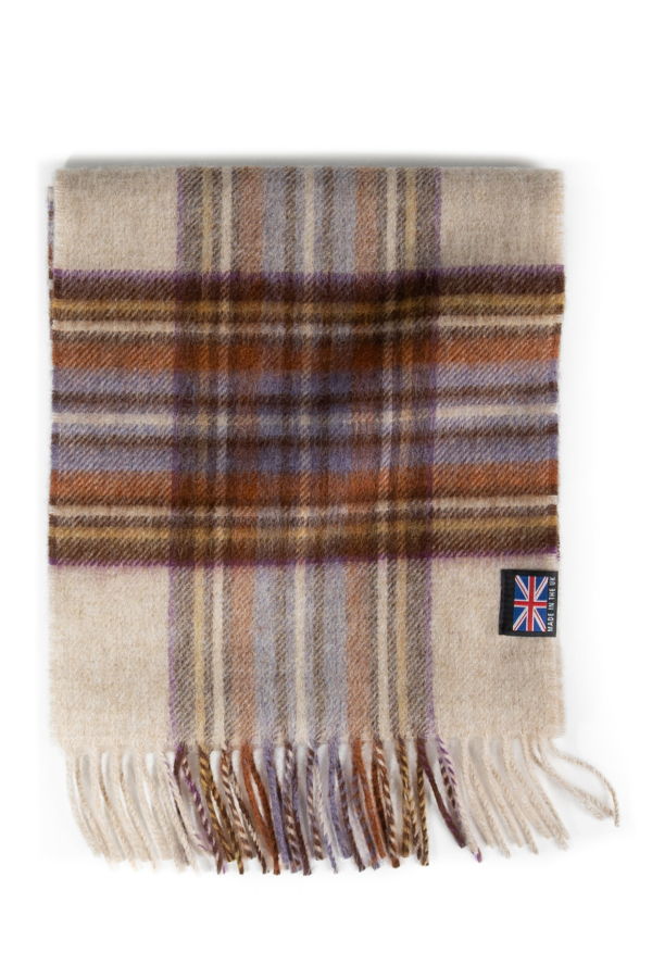 Prince of Scots Fringed Merino Wool Scarf - Camel