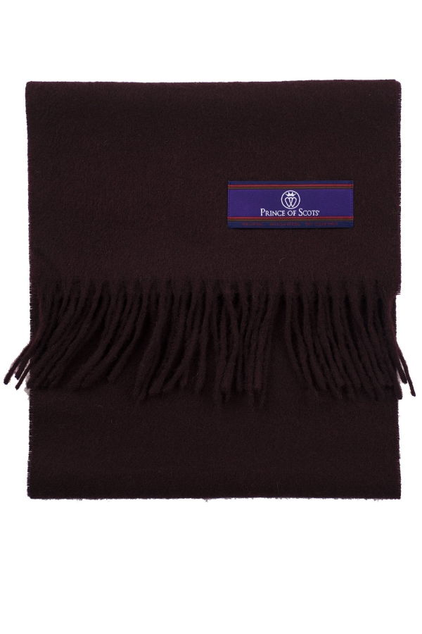 Prince of Scots Fringed Merino Lambswool Scarf - Merlot