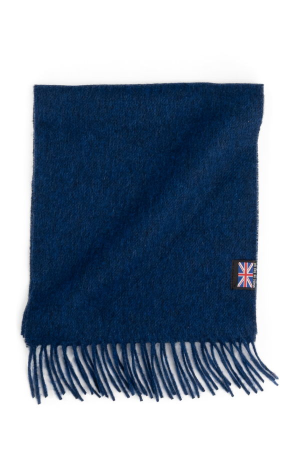 Prince of Scots Fringed Merino Wool Scarf - Royal