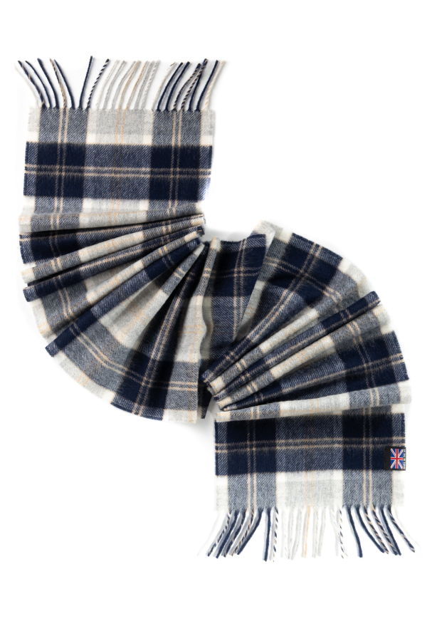 Prince of Scots Heritage Plaid Fringed Merino Wool Scarf