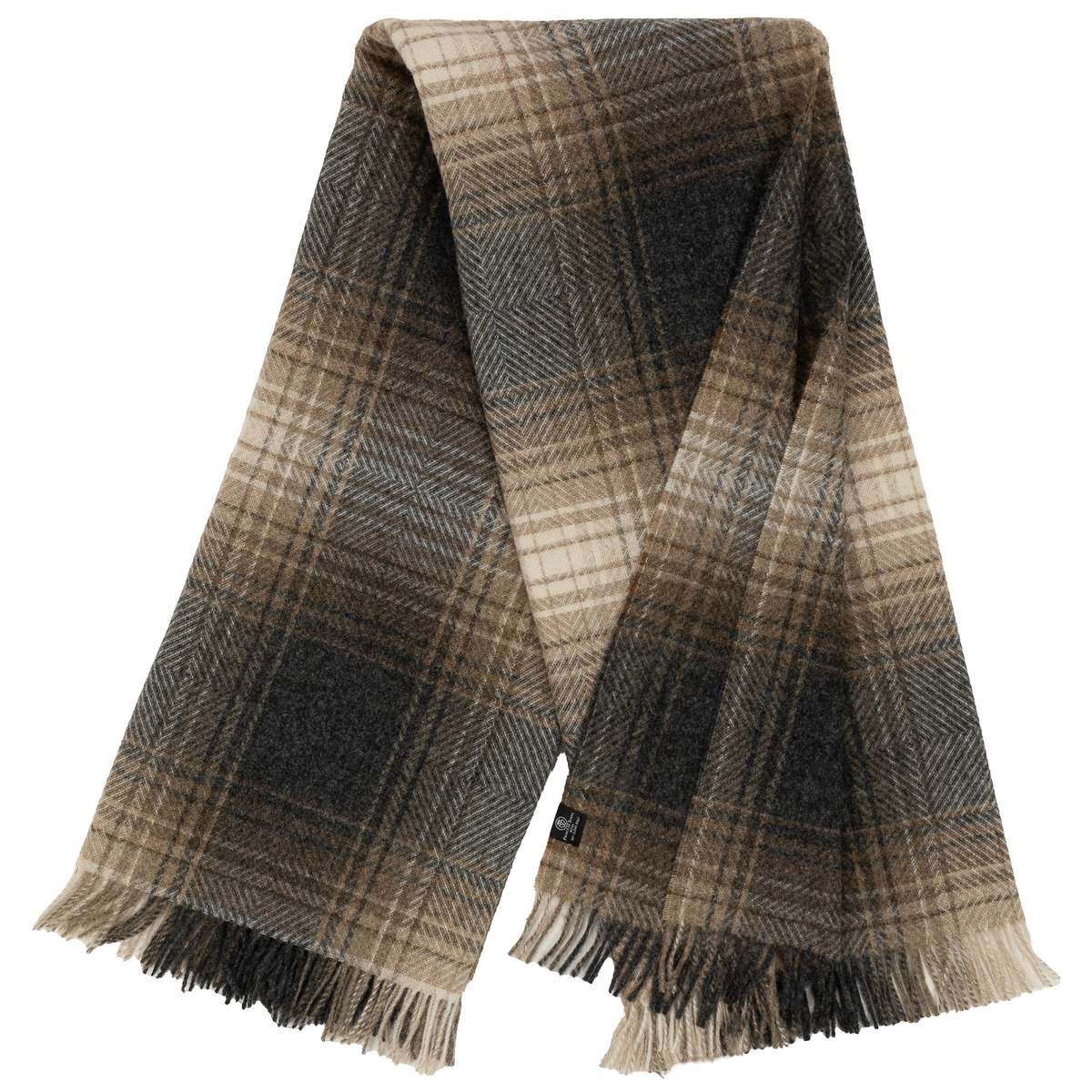 Prince of Scots Highland Tweeds Shetland Lambswool Throw - Ombre Natural - Image 8 of 8