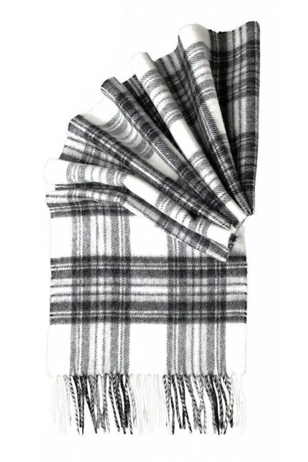 Prince of Scots Merino Lambswool Tartan Scarf - Dress Grey Stewart