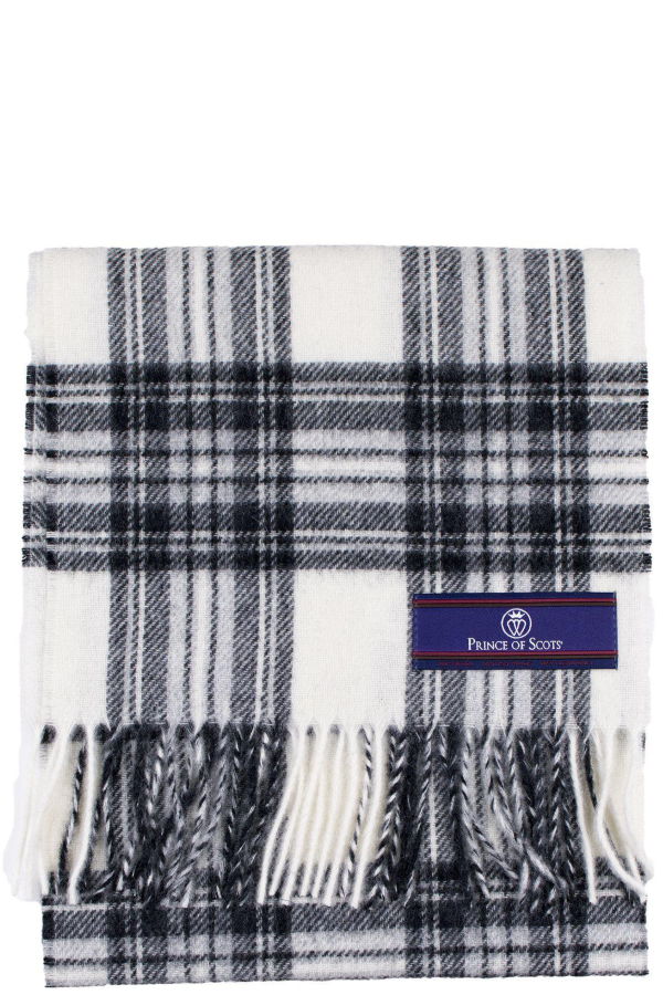 Prince of Scots Merino Lambswool Tartan Scarf - Dress Grey Stewart