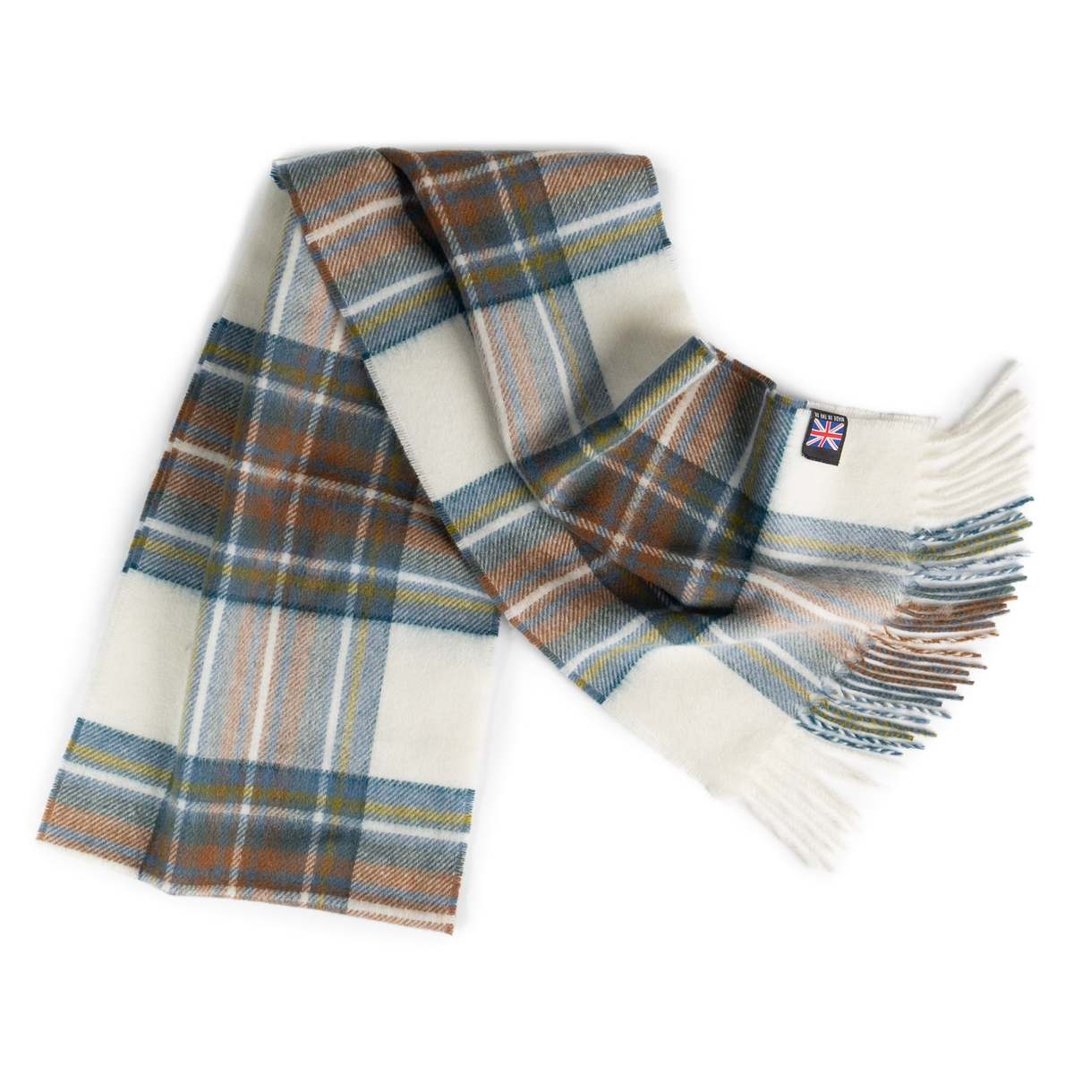Prince of Scots Merino Lambswool Tartan Scarf - Muted Blue - Image 1 of 3