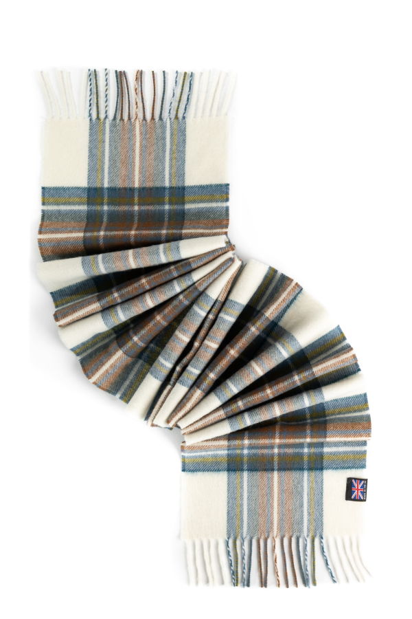 Prince of Scots Merino Lambswool Tartan Scarf - Muted Blue