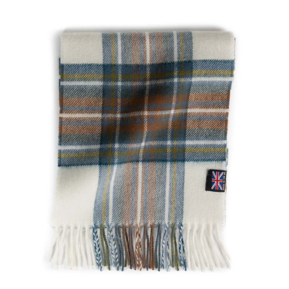 Prince of Scots Merino Lambswool Tartan Scarf - Muted Blue - Image 3 of 3