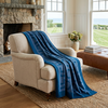 Prince of Scots Merino Wool Fleece Throw - Blue Expletive - Thumbnail 2