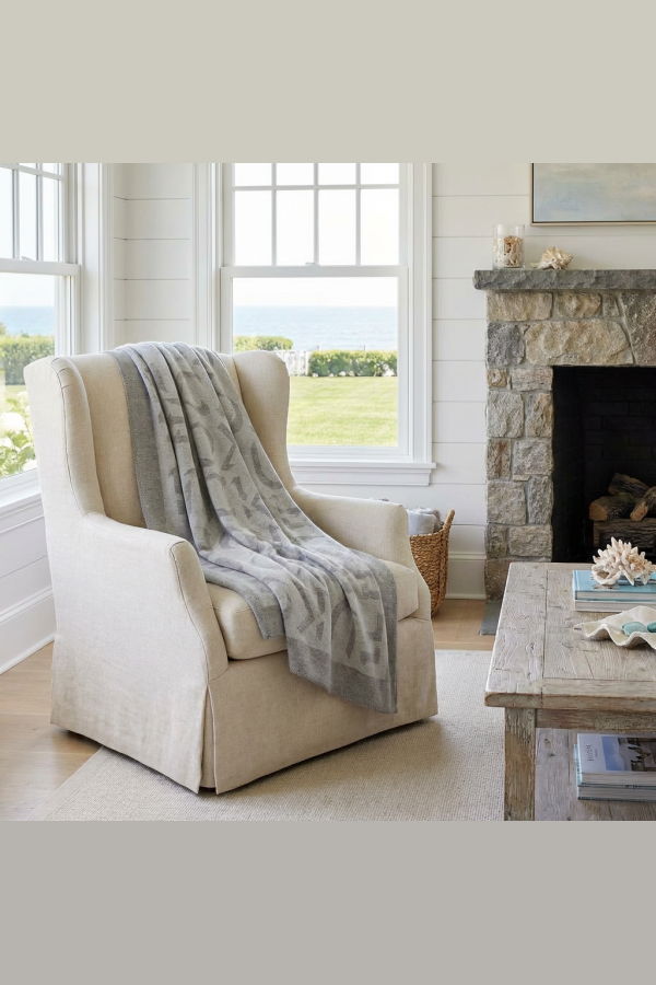 Prince of Scots Merino Wool Fleece Throw - Natural Expletive