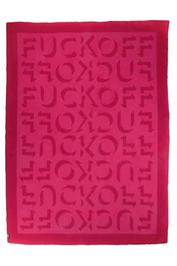 Prince of Scots Merino Wool Fleece Throw - Pink Expletive