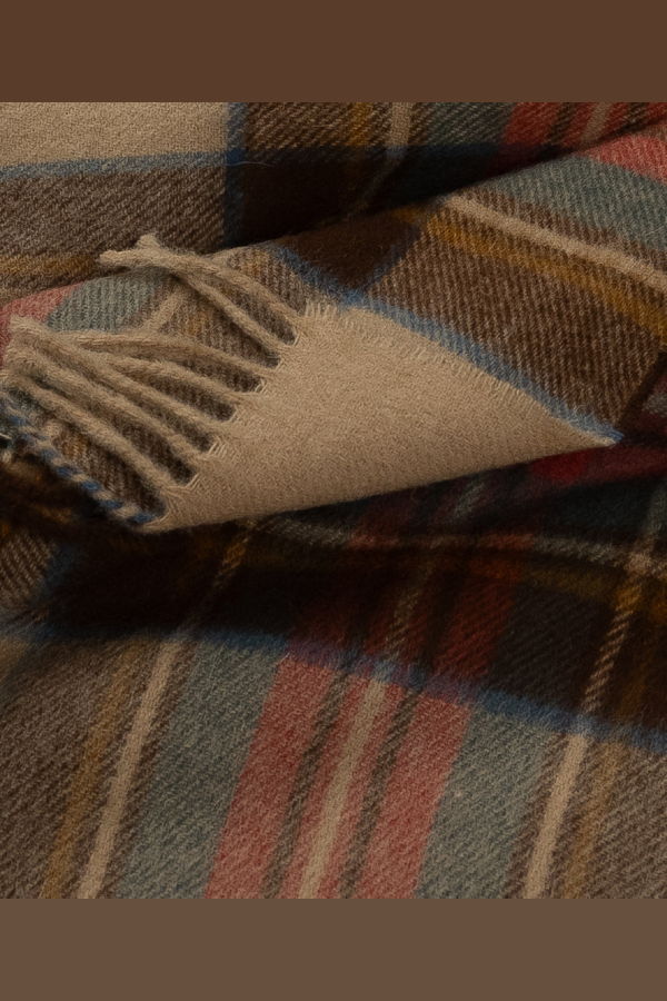 Prince of Scots Highland Tweed Merino Wool Throw - Antique Dress Stewart