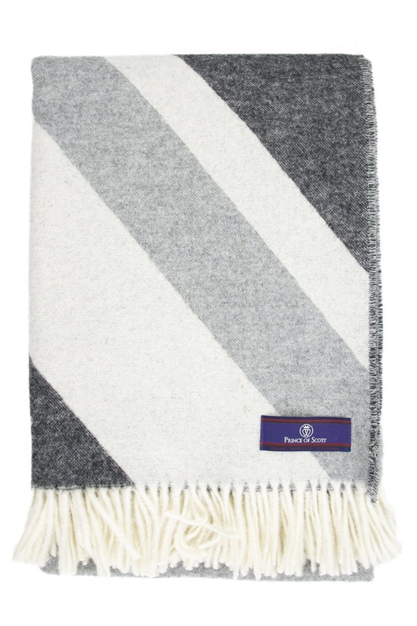 Prince of Scots Monochromatic Union Jack Merino Wool Throw