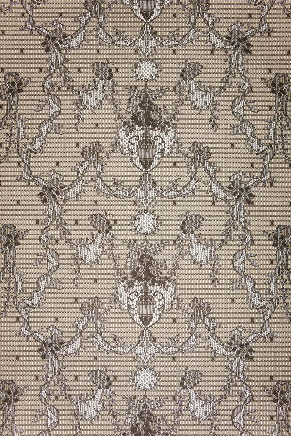 Prince of Scots Ribbon Damask Paper Lace Vinyl Wallpaper