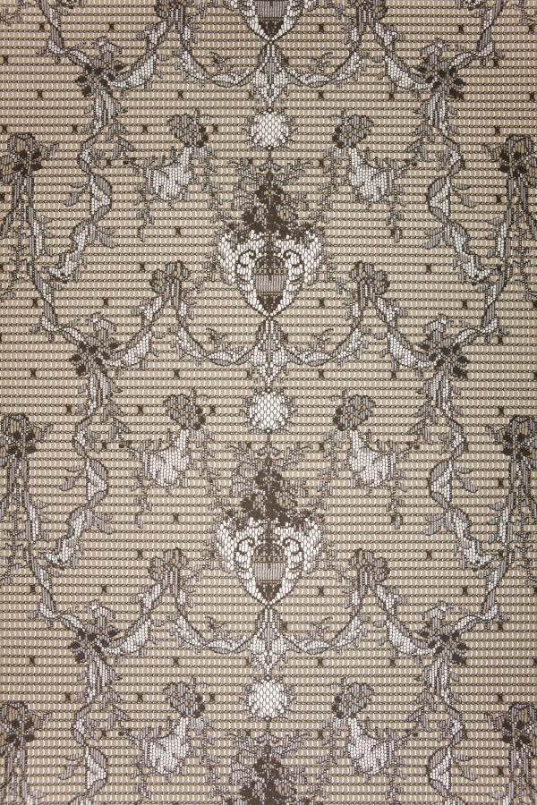 Prince of Scots Ribbon Damask Paper Lace Vinyl Wallpaper