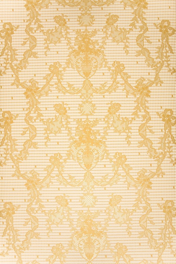 Prince of Scots Ribbon Damask Paper Lace Vinyl Wallpaper