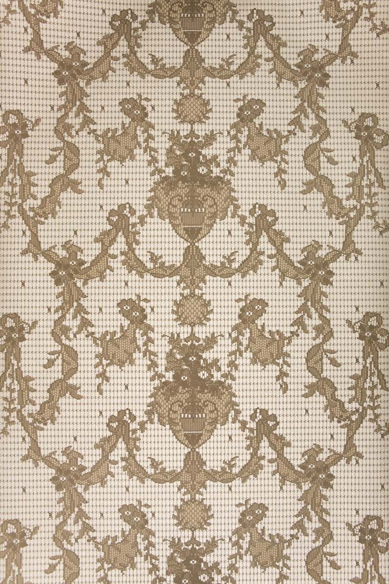Prince of Scots Ribbon Damask Paper Lace Vinyl Wallpaper