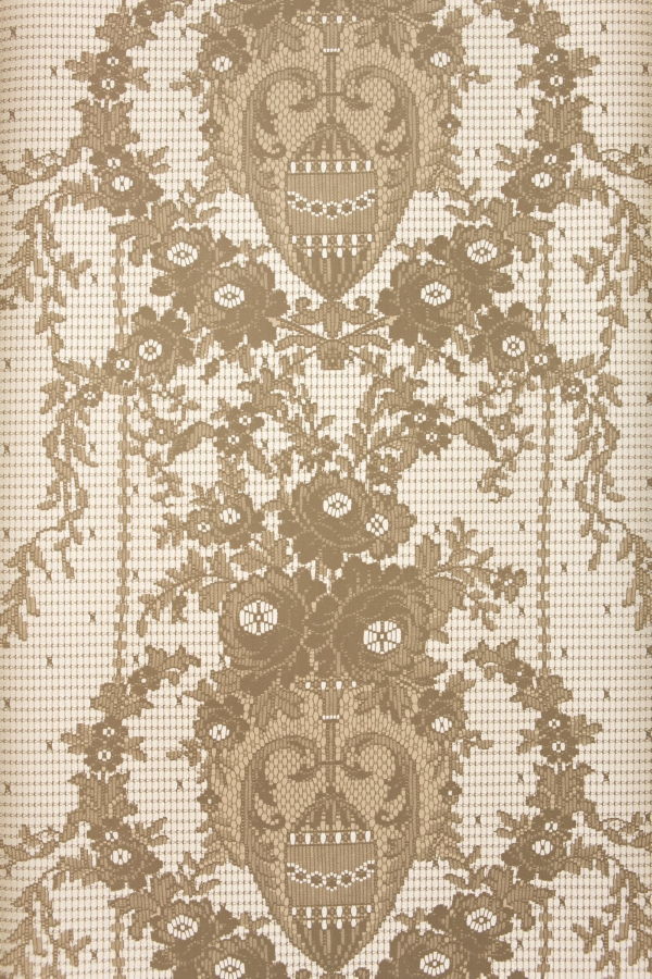 Prince of Scots Rose Damask Paper Lace Vinyl Wallpaper