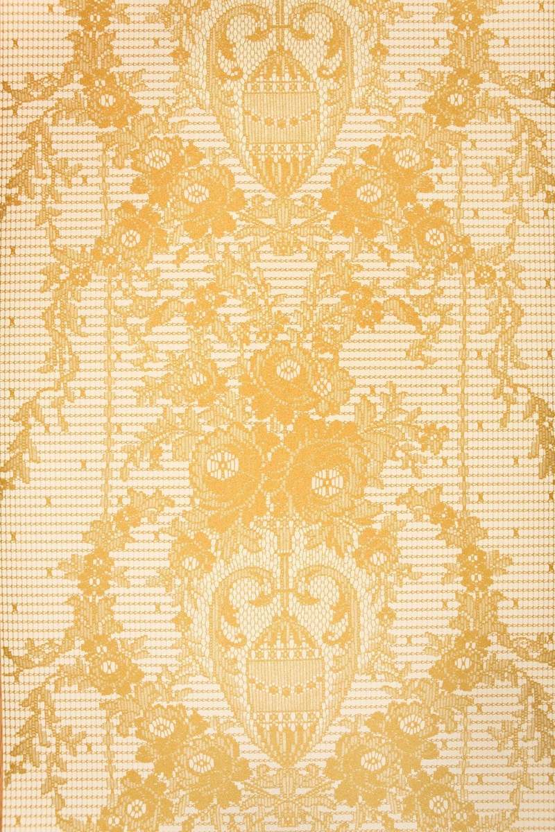 Prince of Scots Rose Damask Paper Lace Vinyl Wallpaper