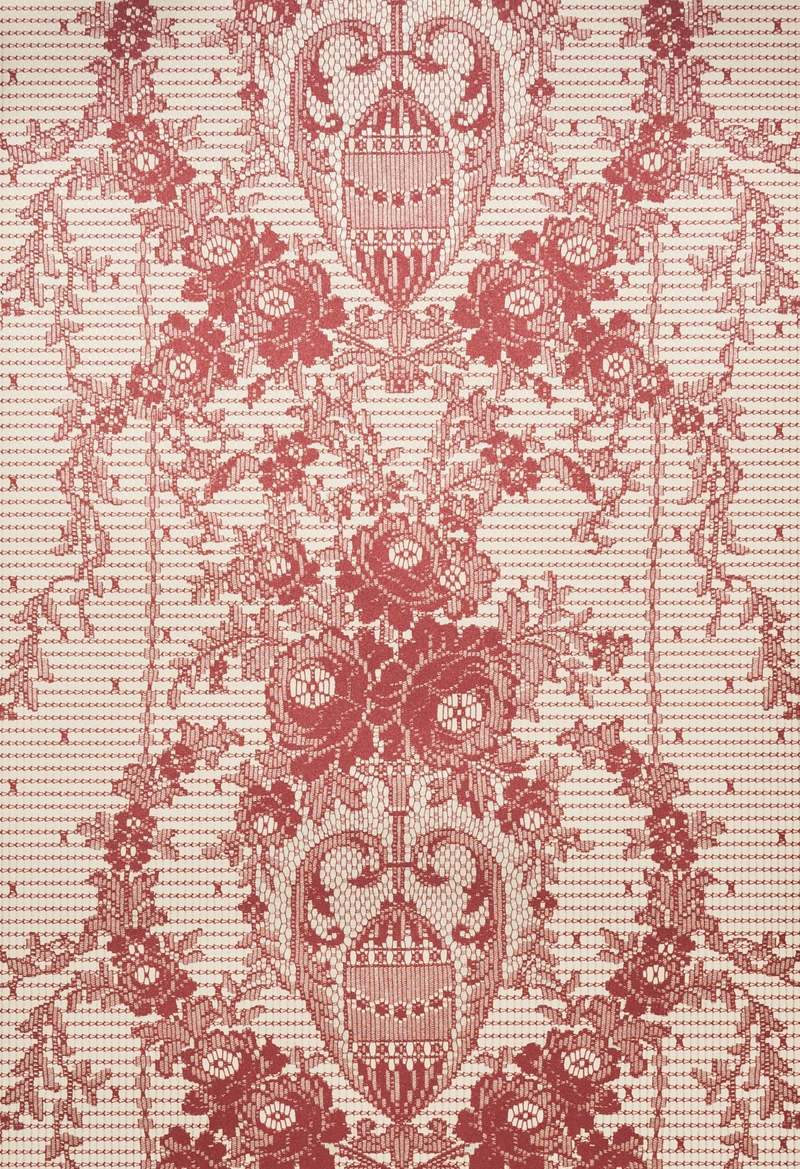 Prince of Scots Rose Damask Paper Lace Vinyl Wallpaper