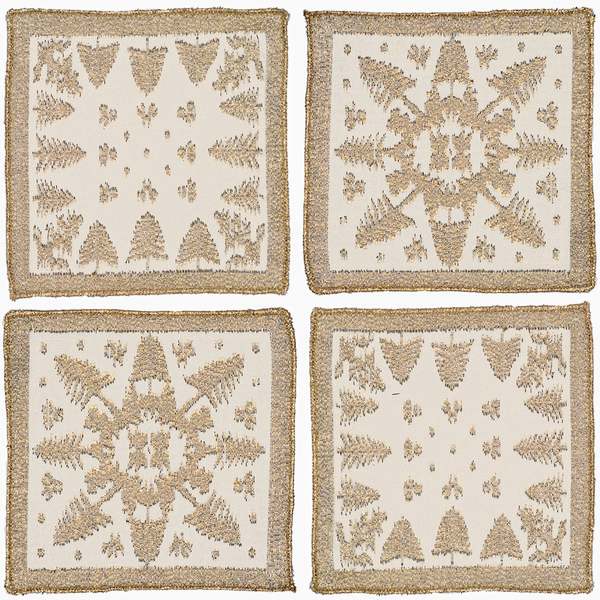 Prince of Scots Scottish Leno Gauze Cocktail Napkins - Madras Gold