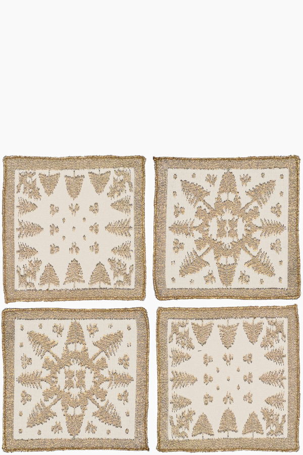 Prince of Scots Scottish Leno Gauze Cocktail Napkins - Madras Gold