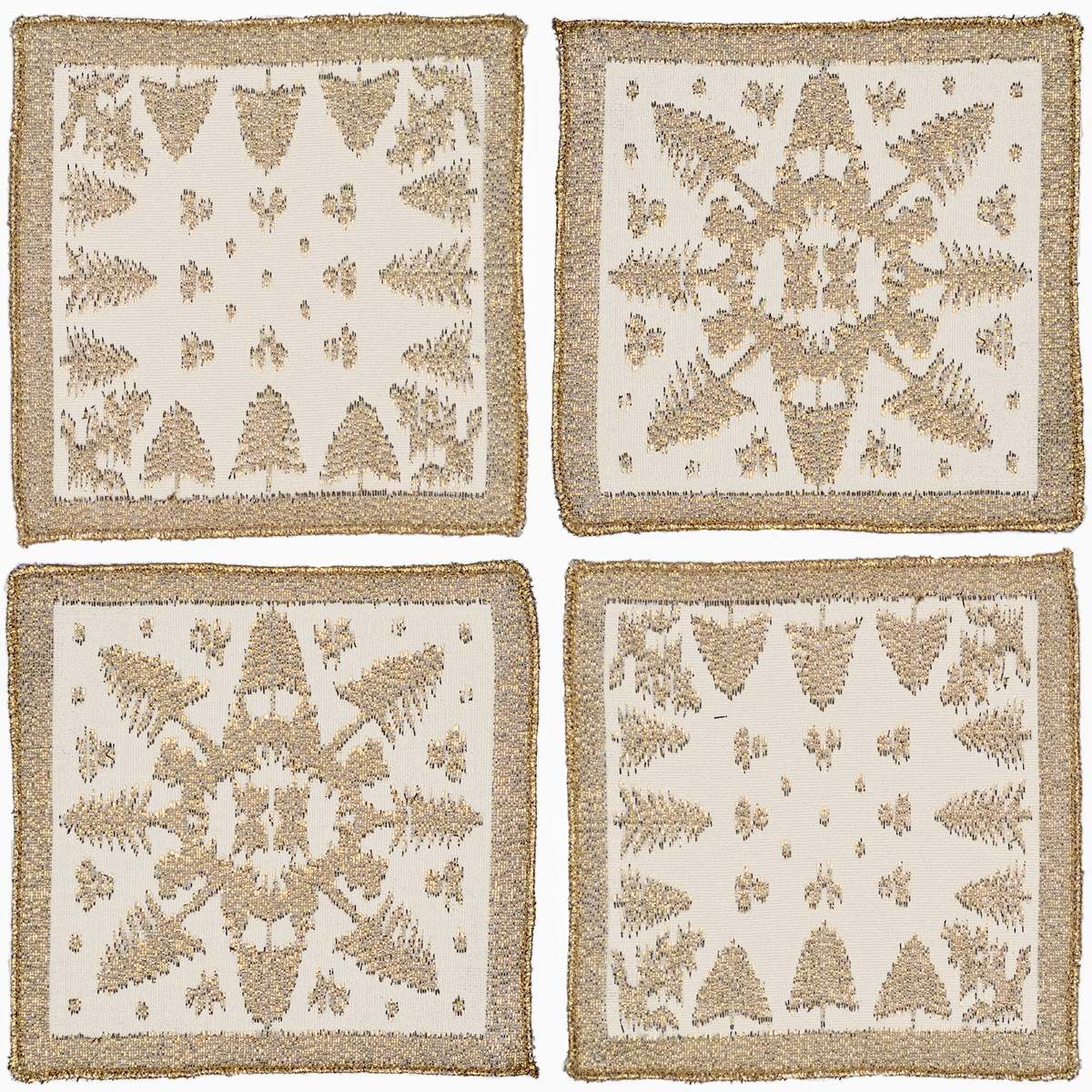 Prince of Scots Scottish Leno Gauze Cocktail Napkins - Madras Gold - Image 1 of 6