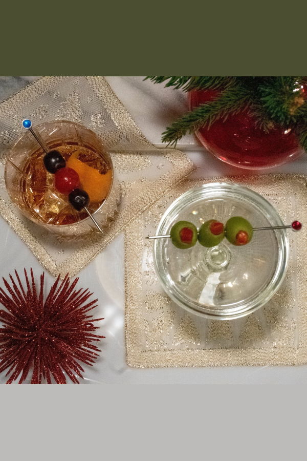 Prince of Scots Scottish Leno Gauze Cocktail Napkins - Madras Gold