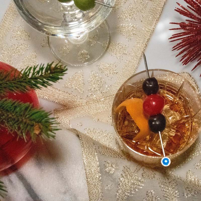 Prince of Scots Scottish Leno Gauze Cocktail Napkins - Madras Gold