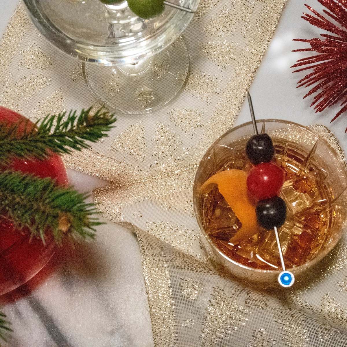 Prince of Scots Scottish Leno Gauze Cocktail Napkins - Madras Gold - Image 3 of 6