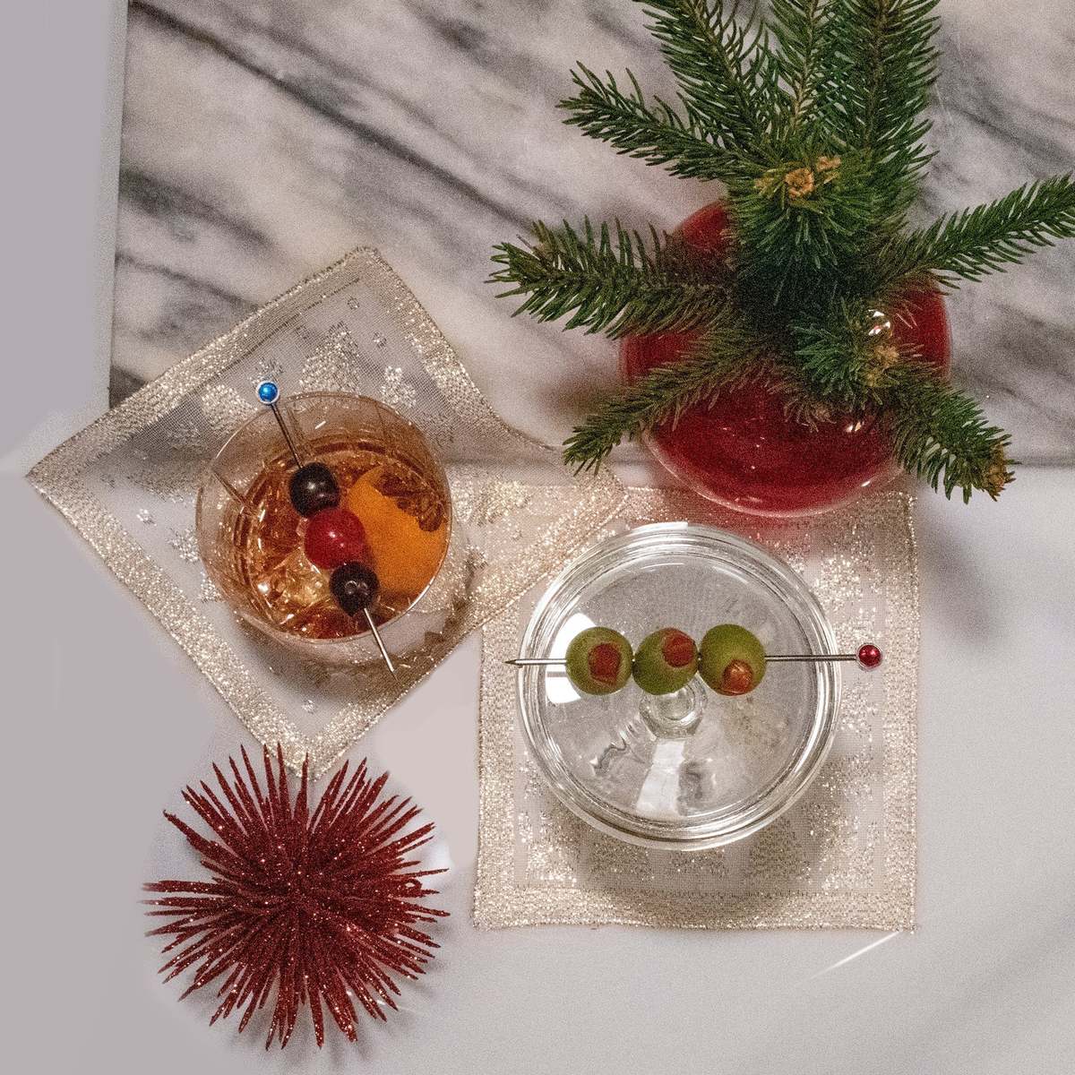 Prince of Scots Scottish Leno Gauze Cocktail Napkins - Madras Gold - Image 5 of 6