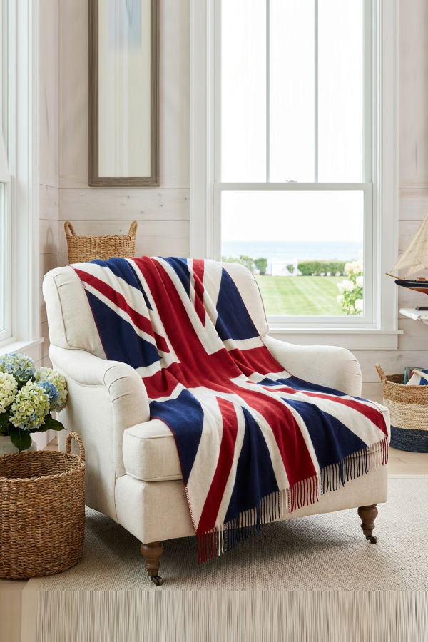 Prince of Scots Union Jack Merino Wool Throw