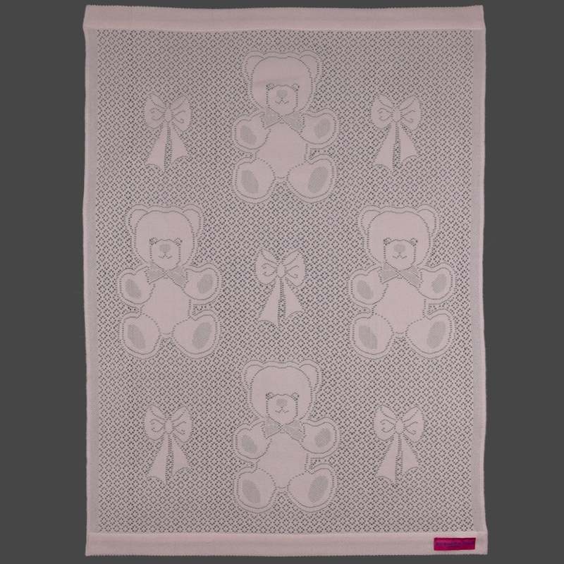 Kids Prince of Scots Southampton Home Lace Weave Bears & Bows Baby Blanket