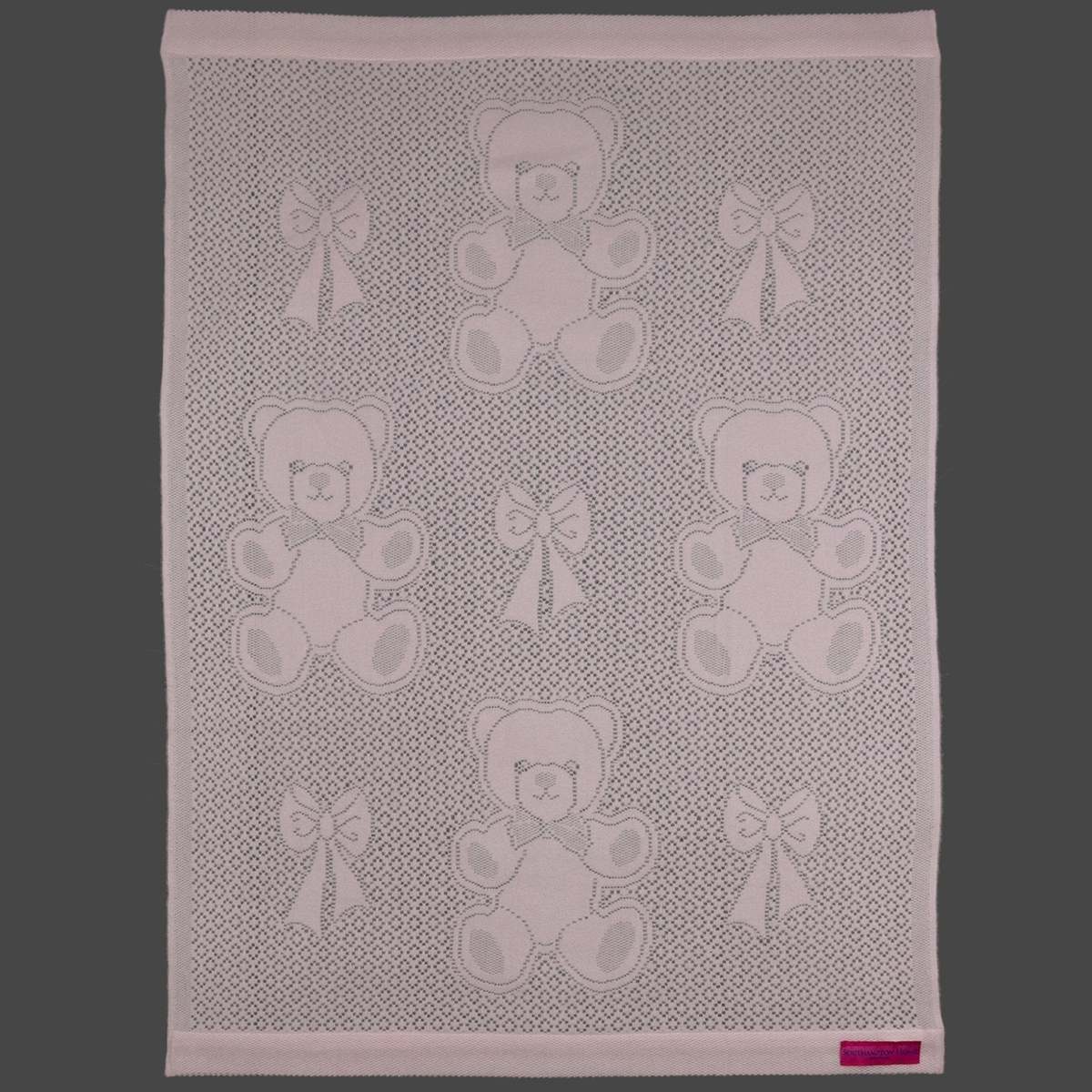 Kids Prince of Scots Southampton Home Lace Weave Bears & Bows Baby Blanket - Image 4 of 8