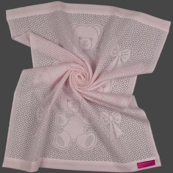 Kids Prince of Scots Southampton Home Lace Weave Bears & Bows Baby Blanket