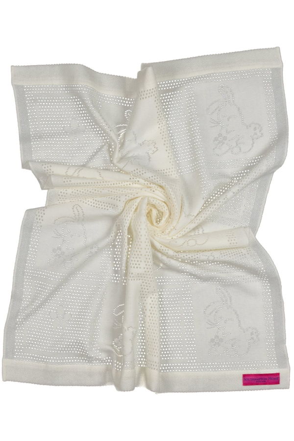 Kids Prince of Scots Southampton Home Lace Weave Bunny Baby Blanket - Ivory