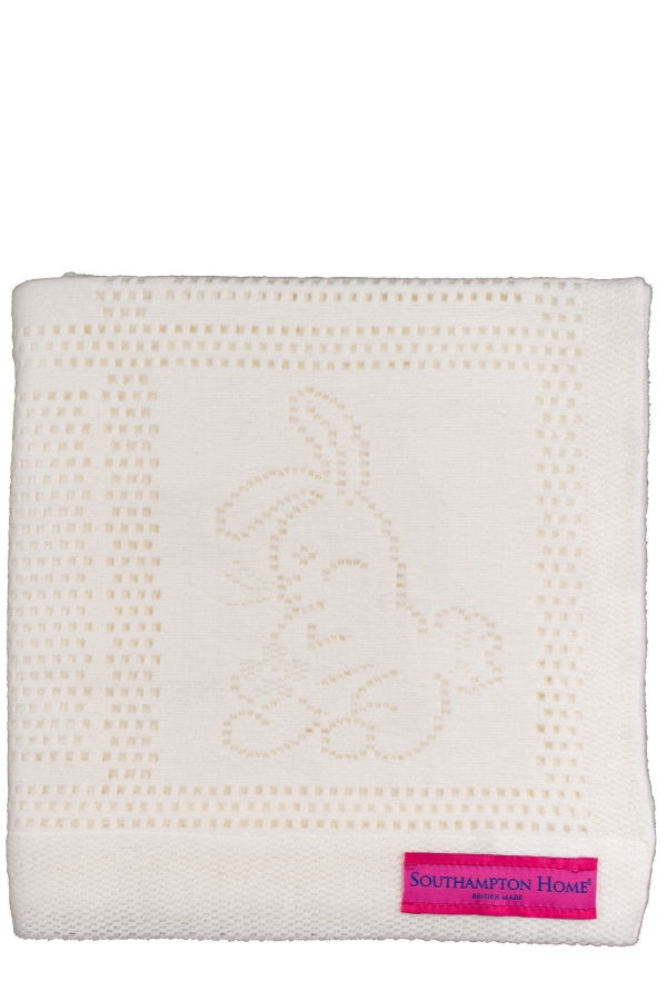 Kids Prince of Scots Southampton Home Lace Weave Bunny Baby Blanket - Ivory