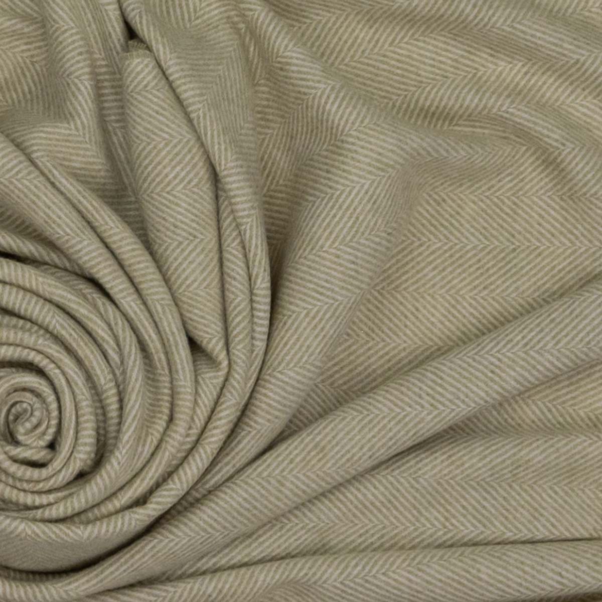 Prince of Scots Southampton Home Merino Wool Herringbone Throw - Celery - Image 11 of 11
