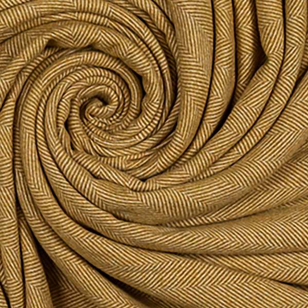Prince of Scots Southampton Home Merino Wool Herringbone Throw - Gold