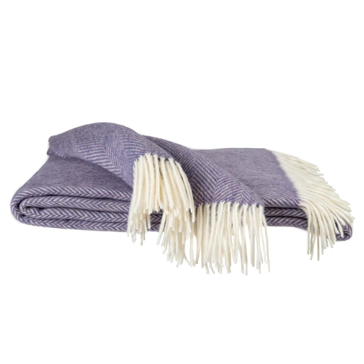 Prince of Scots Southampton Home Merino Wool Herringbone Throw - Lavender - Image 3 of 5