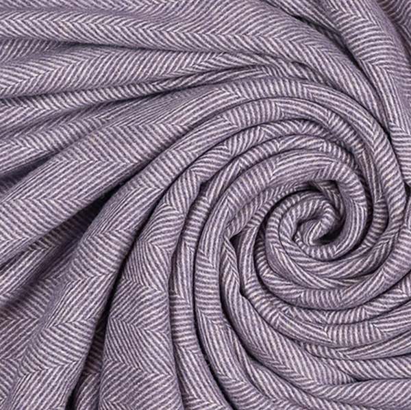 Prince of Scots Southampton Home Merino Wool Herringbone Throw - Lavender