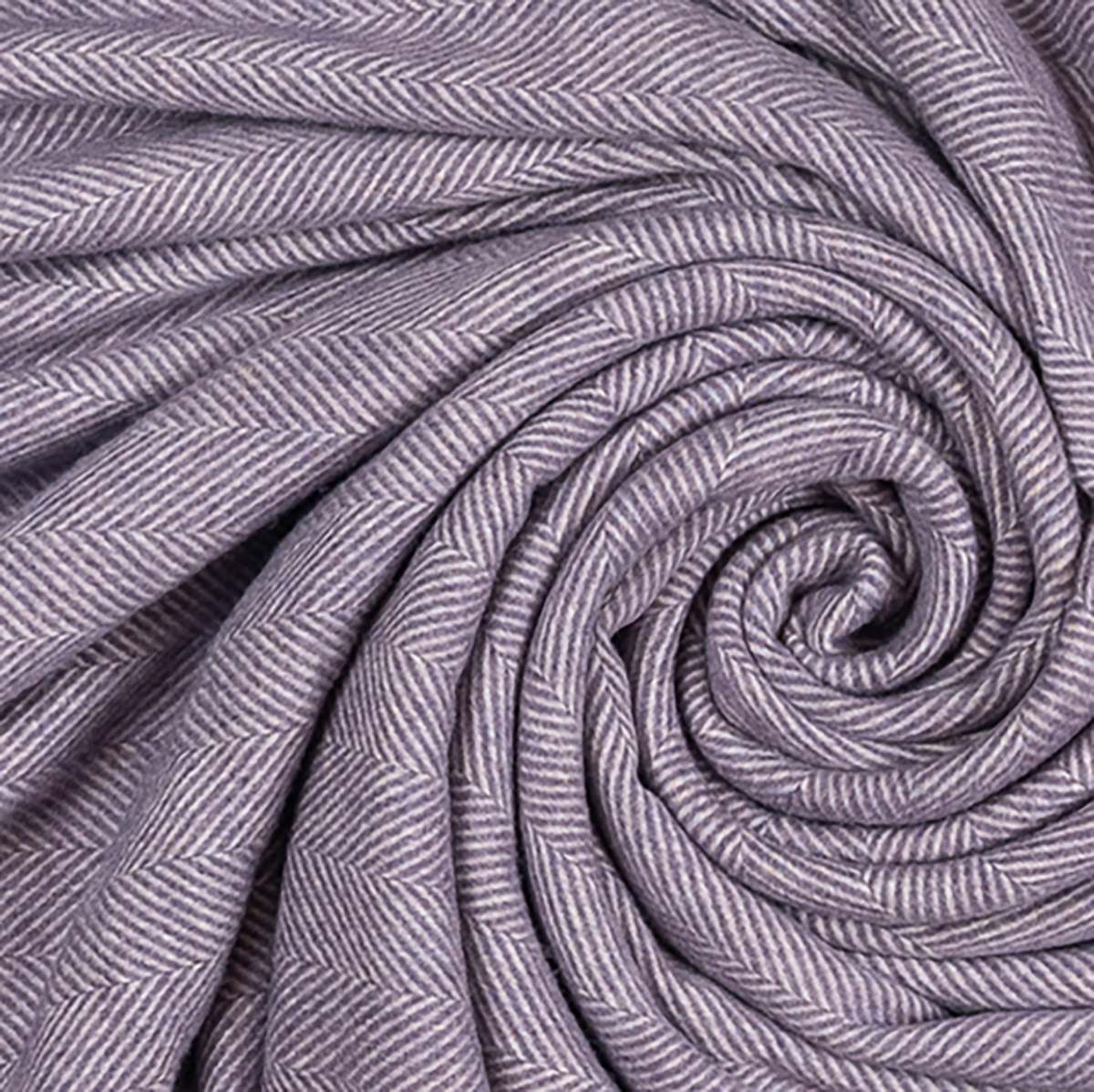 Prince of Scots Southampton Home Merino Wool Herringbone Throw - Lavender - Image 5 of 5