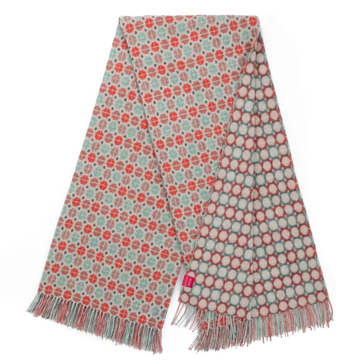 Prince of Scots Southampton Home Merino Wool Medallion Throw Blanket - Melon - Image 6 of 8