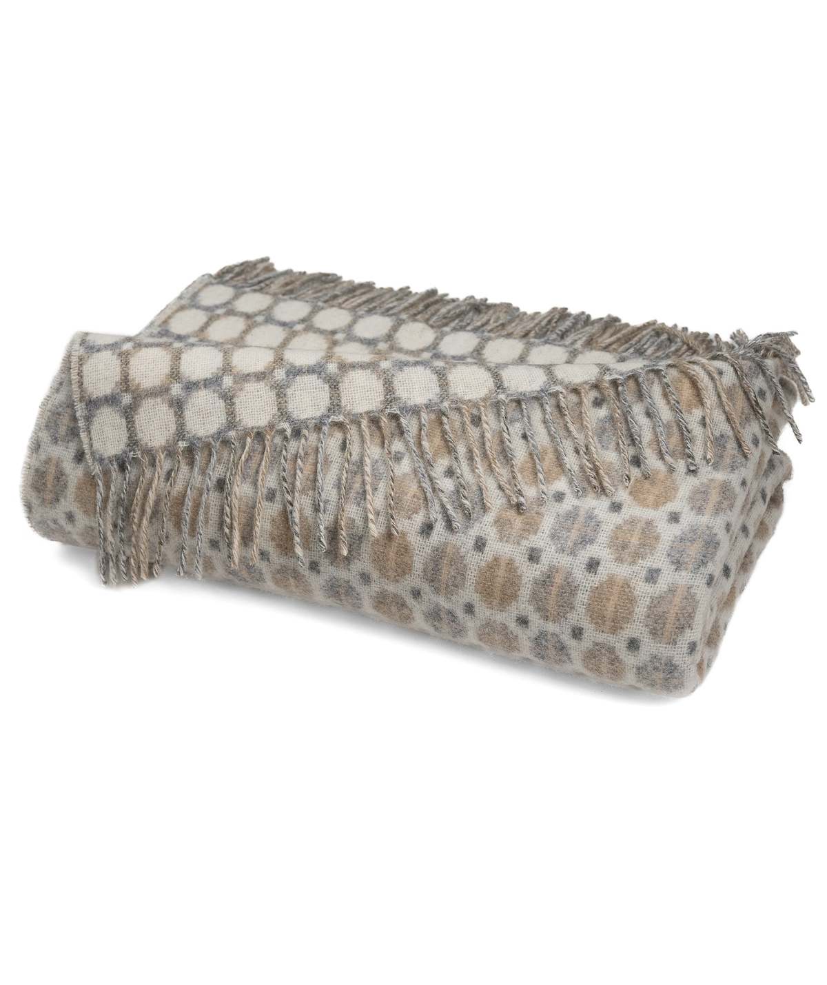 Prince of Scots Southampton Home Merino Wool Medallion Throw - Natural - Image 1 of 9