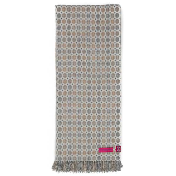 Prince of Scots Southampton Home Merino Wool Medallion Throw - Natural