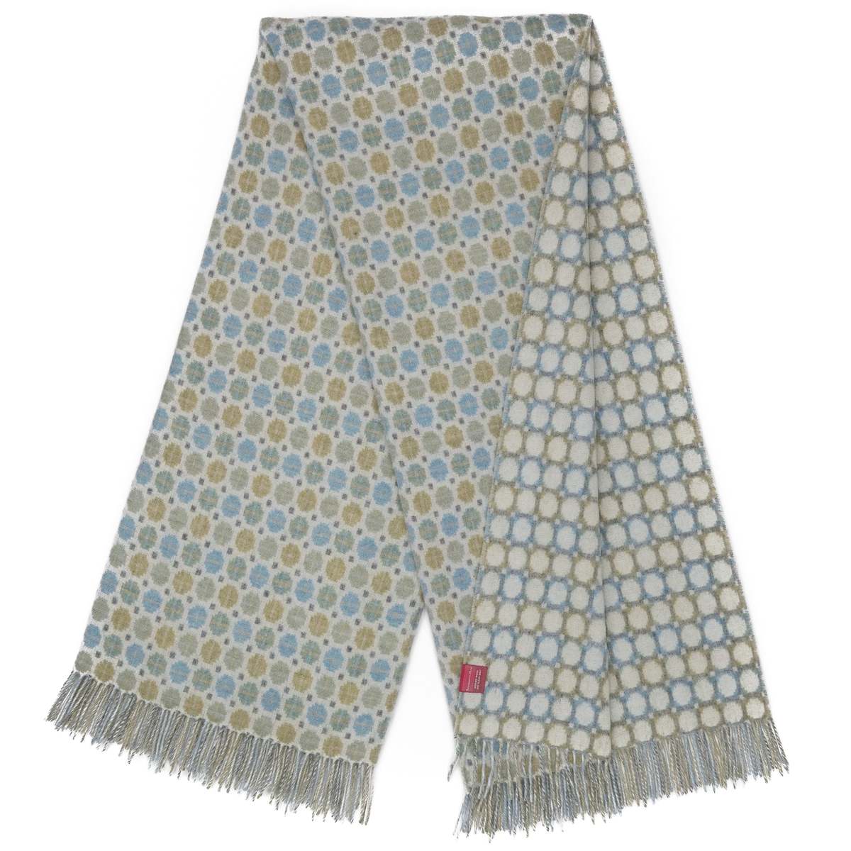 Prince of Scots Southampton Home Merino Wool Medallion Throw Blanket - Sky - Image 6 of 9