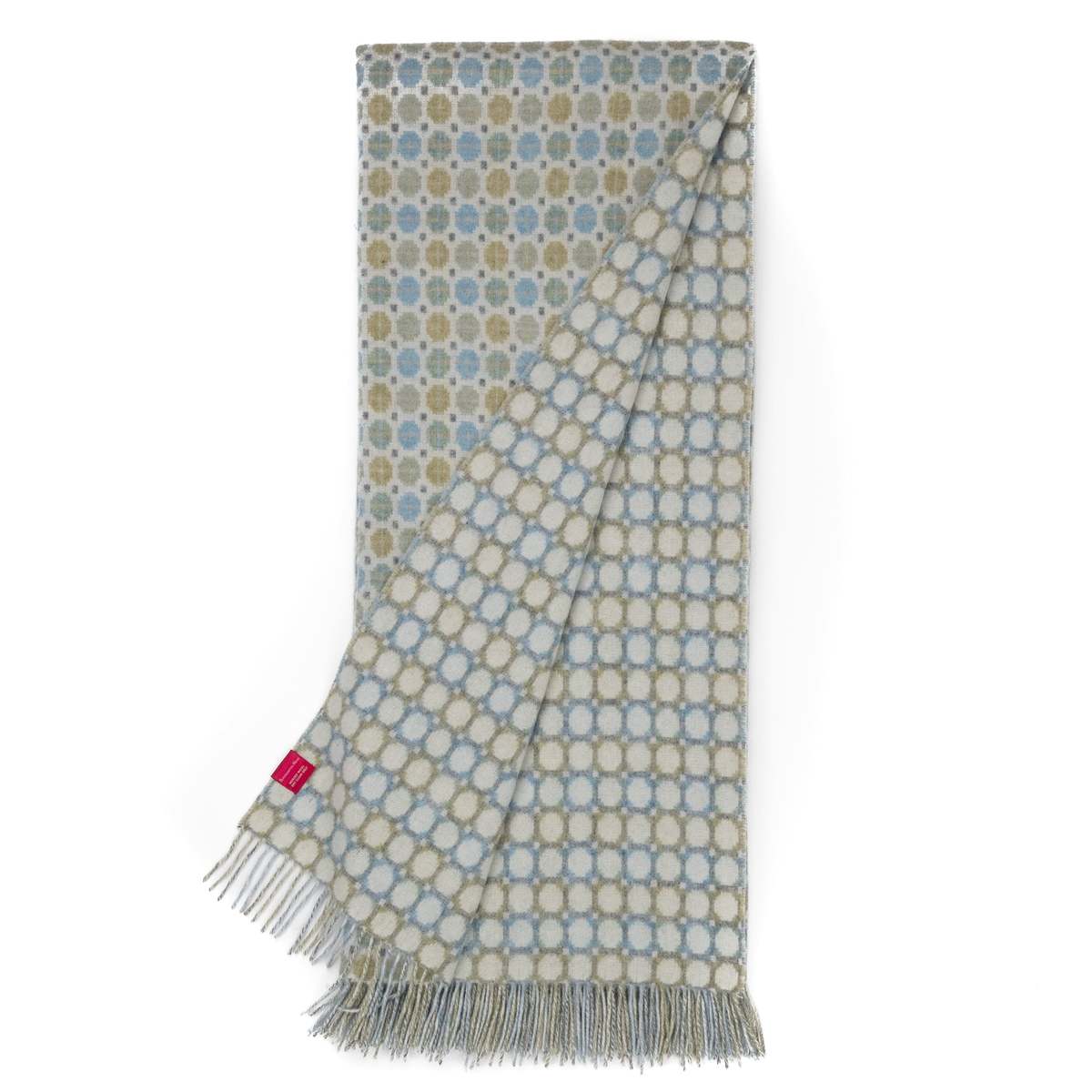 Prince of Scots Southampton Home Merino Wool Medallion Throw Blanket - Sky - Image 7 of 9